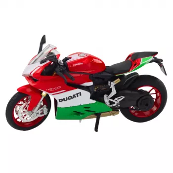 LEAN TOYS Sports Motorcycle Metal Red Green Lights Sounds 1:12