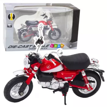 LEAN TOYS Motorcycle Retro Classic Metal Lights Red 1:12