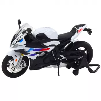 LEAN TOYS Sportinis motociklas Metalas Šviesos Garsai Baltas S1000 1:12