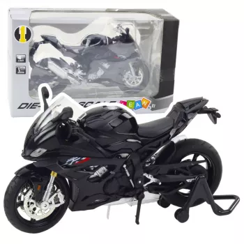 LEAN TOYS Sportinis motociklas Metalas Šviesos Garsai Juodas S1000 1:12