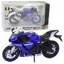 LEAN TOYS Sportinis motociklas Metalas Šviesos Garsai Tamsiai Mėlyna R1 1:12