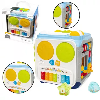 LEAN TOYS Multifunkcinis lavinamasis kubas mažyliams su šviesomis ir garsais