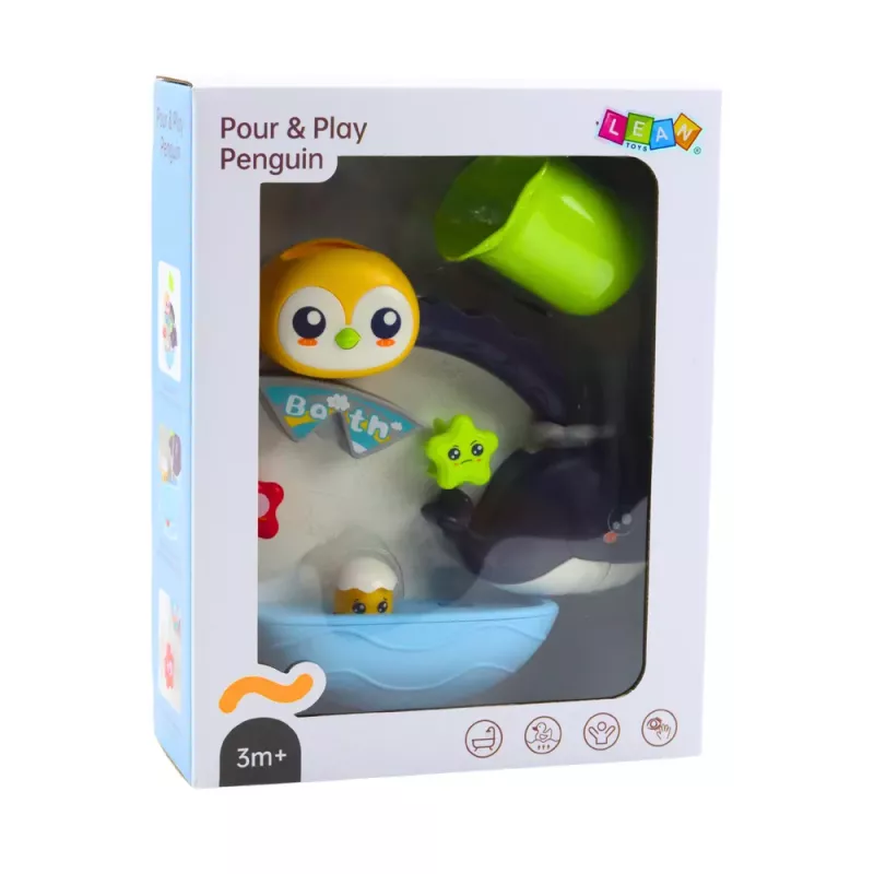 LEAN TOYS Interactive Water Bath Toy Penguin Whale