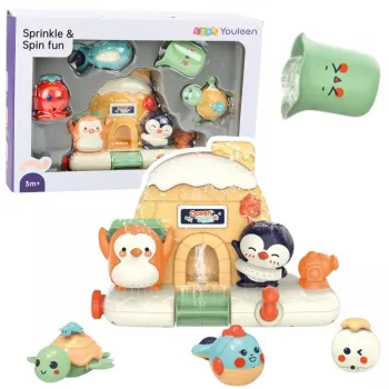 LEAN TOYS Interaktyvus vonios žaislų rinkinys mažiems vaikams - Jūros gyvūnai