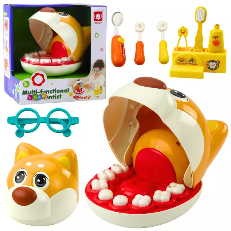 LEAN TOYS Dog at the Dentist Toy Doctor with Sick Tooth