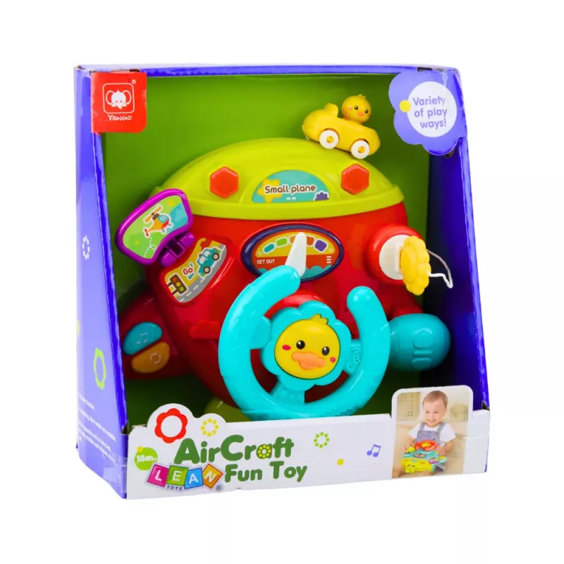 LEAN TOYS Interaktyvus lėktuvo valdymo pultas „Mažasis pilotas“ su garsais