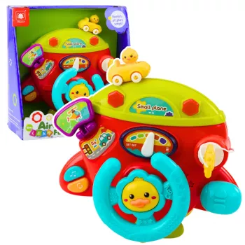 LEAN TOYS Interaktyvus lėktuvo valdymo pultas „Mažasis pilotas“ su garsais