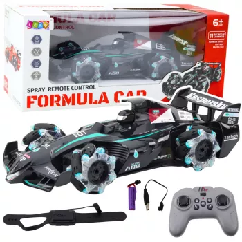 LEAN TOYS RC Sports Car Remote Controlled Smoke Effect 2.4G Black