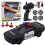 LEAN TOYS Drift Sports Car Interchangeable Wheels Remote Controlled RC 4WD Police