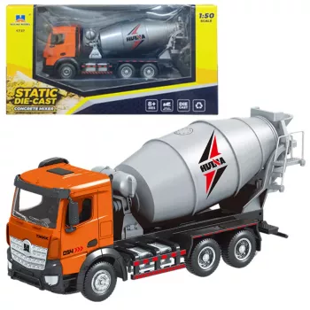LEAN TOYS Betono maišyklė Statybinė transporto priemonė Metalas Huina Oranžinė 1:50