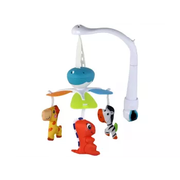 LEAN TOYS Muzikinis Mobilis Lovytei Su Projektoriumi Mėlynas
