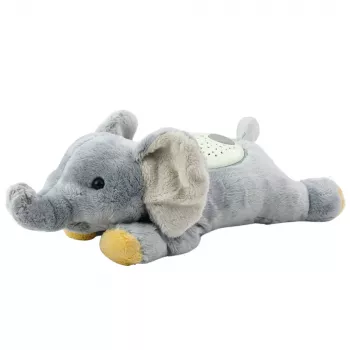 LEAN TOYS Plush Elephant Sleeping Cuddly Toy with Starry Night Projector and Sounds