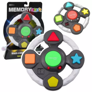 LEAN TOYS Electronic Logic Game Memory Arcade Steering Wheel with Lights and Sounds