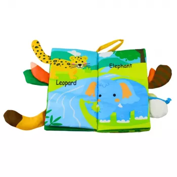 LEAN TOYS Minkšta lavinamoji knygelė Šiugždantys gyvūnėliai kūdikiams