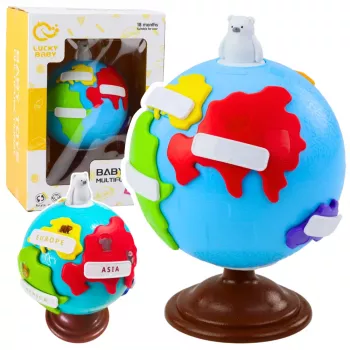 LEAN TOYS Interaktyvus mokomasis gaublys mažyliams su besisukančiais žemynais
