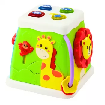 LEAN TOYS Educational Cube Multifunctional Interactive Lights Sounds