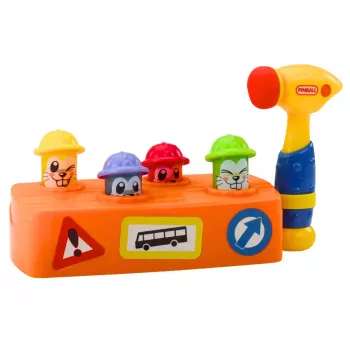 LEAN TOYS Interaktyvus žaidimas Spalvotas plaktukas Hamsters Road Works
