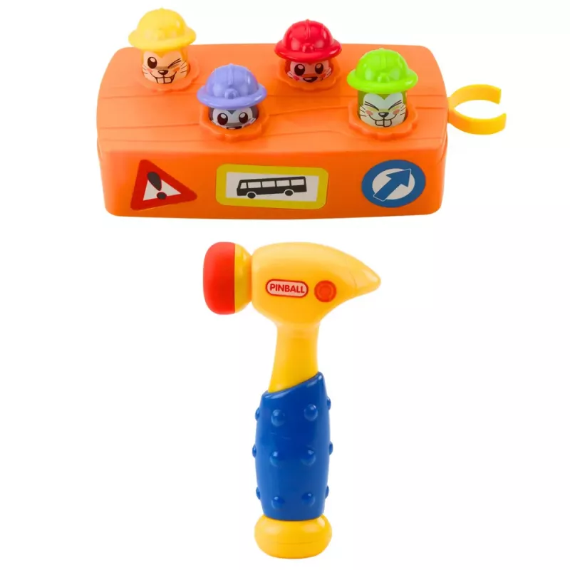LEAN TOYS Interaktyvus žaidimas Spalvotas plaktukas Hamsters Road Works