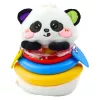 LEAN TOYS Sensorinis žaislas Tumbler Panda Piramidė Sūpuoklė Kramtukas Barškutis