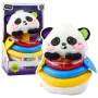 LEAN TOYS Sensorinis žaislas Tumbler Panda Piramidė Sūpuoklė Kramtukas Barškutis