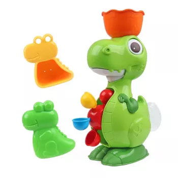 LEAN TOYS Voniai skirtas žaislų rinkinys Dinozauras su malūnėlio priedais 8vnt