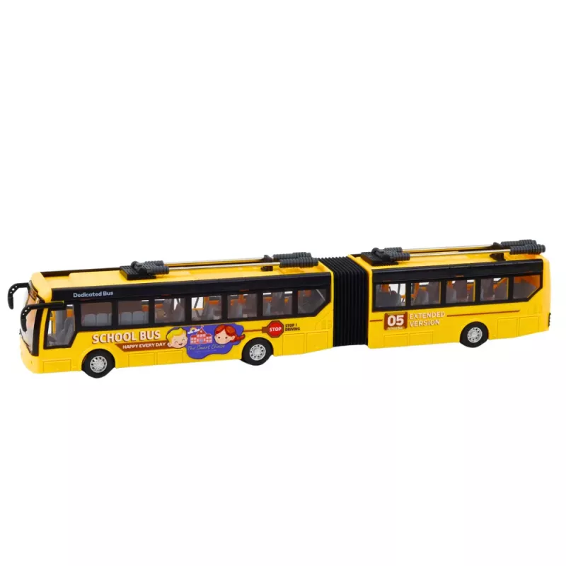 LEAN TOYS RC 1:32 Geltonas Artikuliuotas Nuotoliniu Valdymu Troleibusas Mokyklos Autobusas
