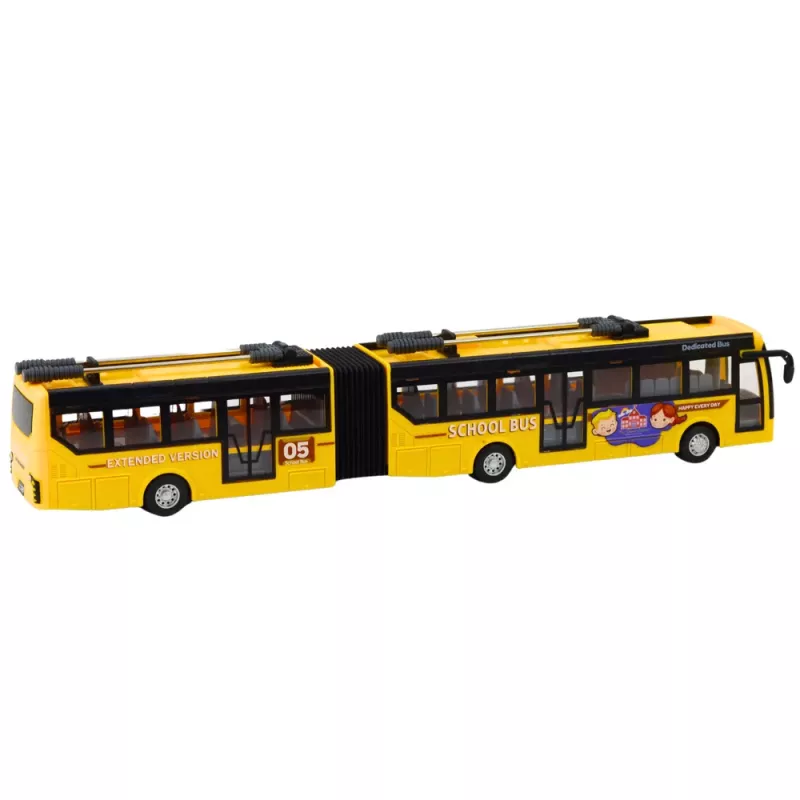 LEAN TOYS RC 1:32 Geltonas Artikuliuotas Nuotoliniu Valdymu Troleibusas Mokyklos Autobusas