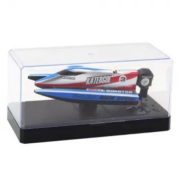 LEAN TOYS RC Motorboat Blue-Silver 14cm