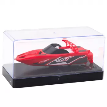LEAN TOYS RC motorlaivis baltas ir raudonas 15cm