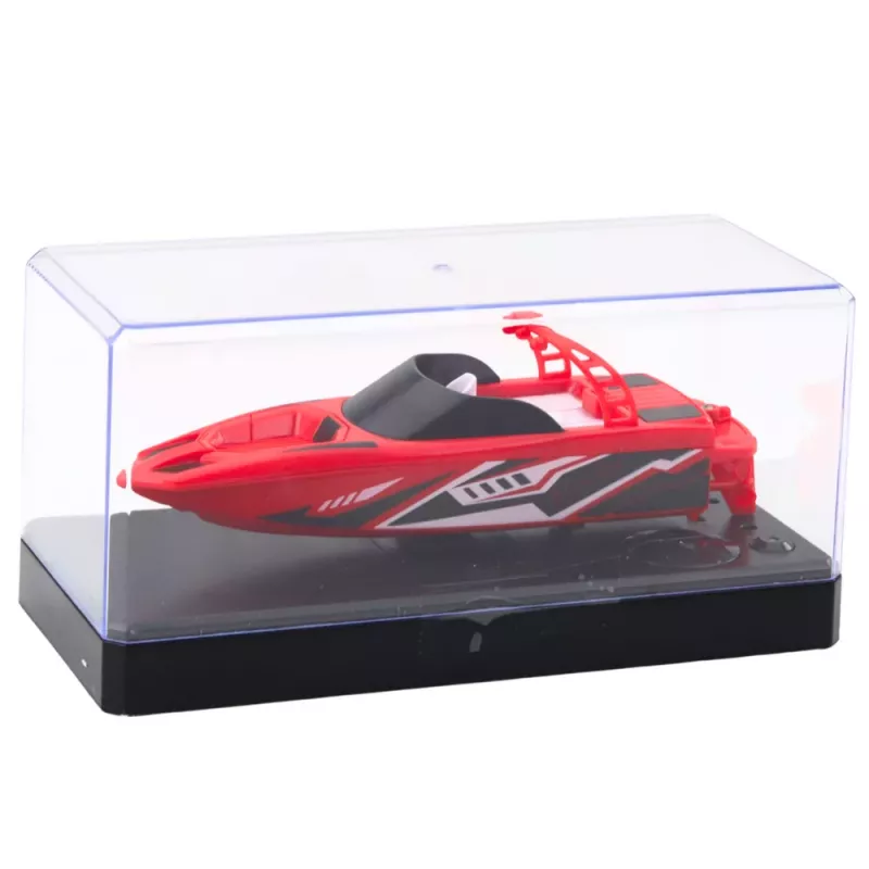 LEAN TOYS RC motorlaivis baltas ir raudonas 15cm