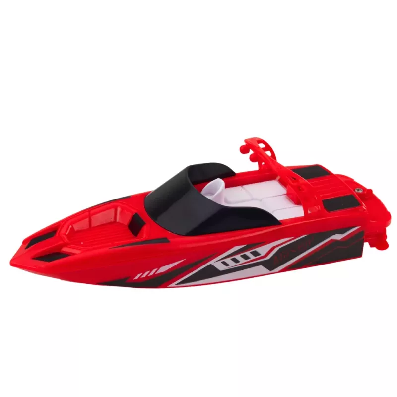 LEAN TOYS RC motorlaivis baltas ir raudonas 15cm