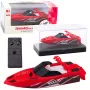 LEAN TOYS RC motorlaivis baltas ir raudonas 15cm
