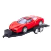 LEAN TOYS Automobilių rinkinys: Juodas vilkikas, juodas visureigis ir raudonas sportinis automobilis (59 cm)