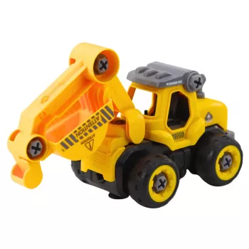 LEAN TOYS Valdomas Nuotoliniu Būdu Atsuktuvas RC Ekskavatorius Geltonas 2in1
