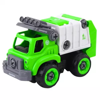 LEAN TOYS Garbage Truck Remote Controlled RC Screwdriver Green 2 in 1