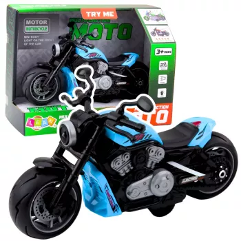 LEAN TOYS Battery Operated Toy Motorcycle Motor Lights Sounds Blue