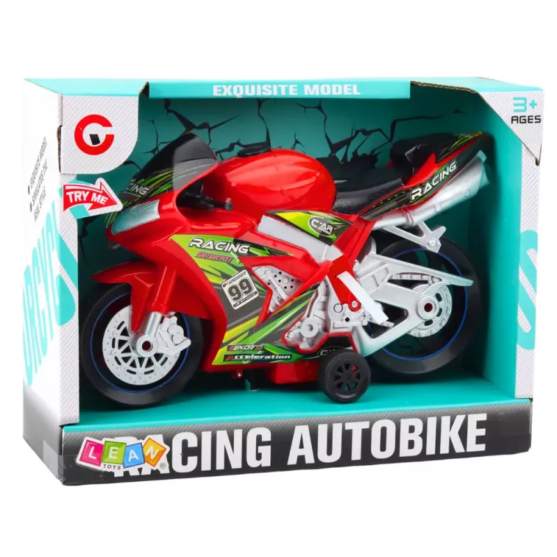 LEAN TOYS Racing Bike Racer Drive Lights Sounds Red