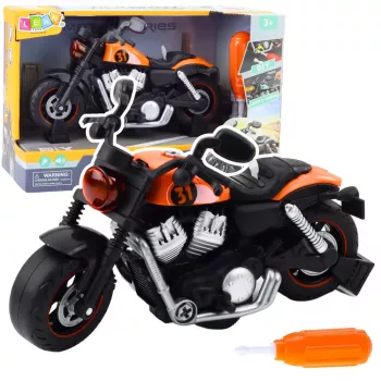 LEAN TOYS DIY Motorcycle Twisting Unscrewing Lights Sounds Orange