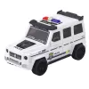 LEAN TOYS Policinis Visureigis Su Trinties Varikliuku, Atsidarančia Bagagine, Baltas