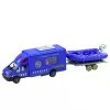 LEAN TOYS Policijos gelbėjimo automobilis, valtis, sunkvežimis ir sraigtasparnis mėlynas rinkinys