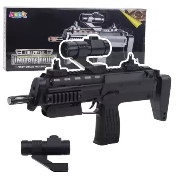 LEAN TOYS Žaislinis Šautuvas su Šviesomis, Garsais ir Taikikliu, Juodas, 41 cm