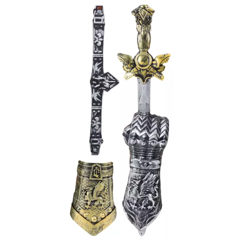 LEAN TOYS Knight Set Gladiator Sword Protectors Belt Decorated