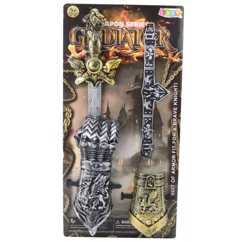 LEAN TOYS Knight Set Gladiator Sword Protectors Belt Decorated