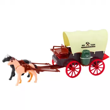 LEAN TOYS Cowboy Set Figures Western Wagon Horses Cowboy Palms