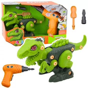 LEAN TOYS Dinozauras T-Rex Žalias su Elektriniu Grąžtu DIY