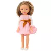 LEAN TOYS Steffi Love lėlė rožine suknele su kaspinu, ilgais rudais plaukais, 29 cm