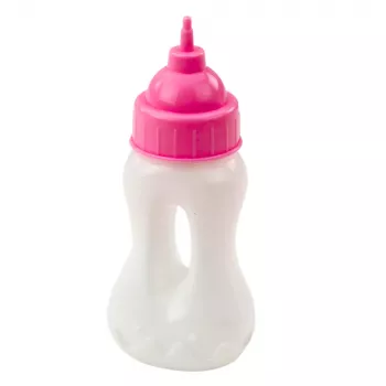 LEAN TOYS Kūdikio lėlė su maitinimo buteliuku, rožiniais drabužėliais, garsais, 30 cm