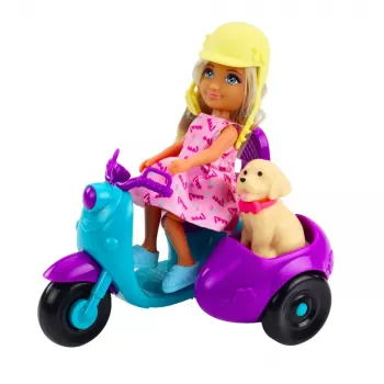 LEAN TOYS Ankiki Mini Lėlė su Triračiu Paspirtuku ir Šuneliu