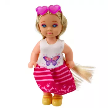 LEAN TOYS Mini Doll Set su Šunimi, Palapine ir Priedais