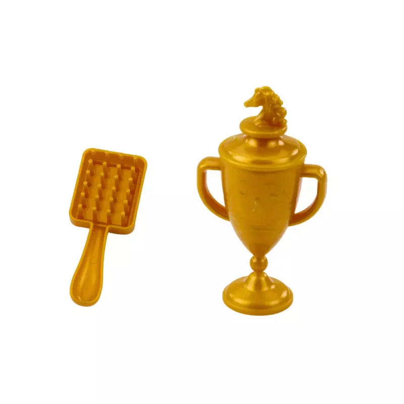 LEAN TOYS Horse With Long Mane Saddle Cup Brush Accessories Brown